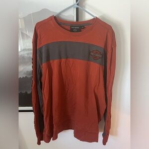 Harley-Davidson Men's Rust and Charcoal Long Sleeve Tee